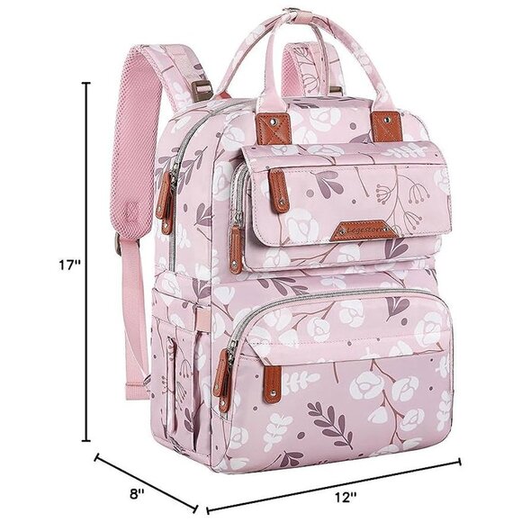 Diaper Bag Backpack, Multifunction Waterproof Diaper Bag for Girl, L-pink - Picture 9 of 9